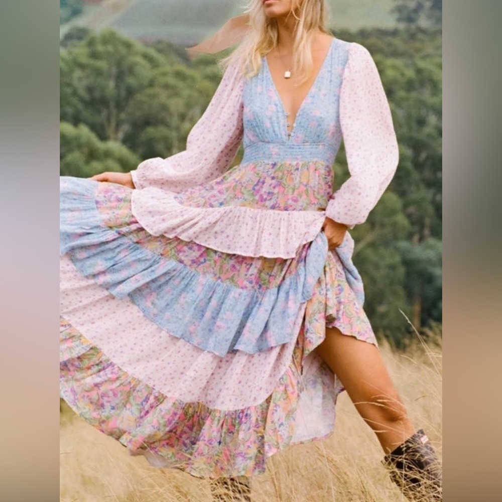 Spell and The Gypsy Collective Dolly Ra Ra Patchwork Gown M